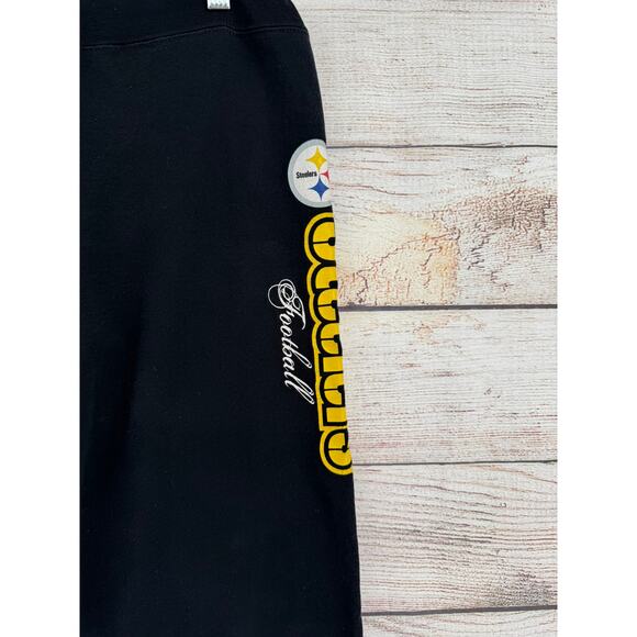 NFL Team Apparel Pittsburgh Steelers Sweatpants Womens Medium Black Yellow - Picture 5 of 12